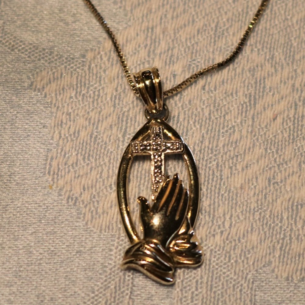 Italian 925 Sterling 14K Gold Plated Chain and Pendant